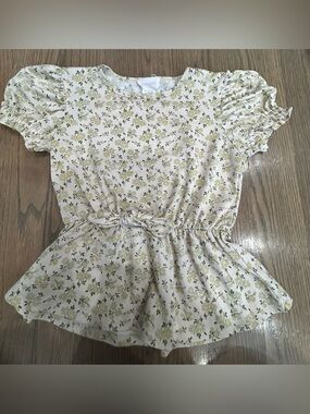 Girls Yellow Blouse Top Size 7/8 Front Knot Casual Summer Shirt